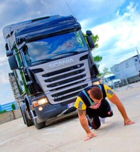 Pulling scania truck