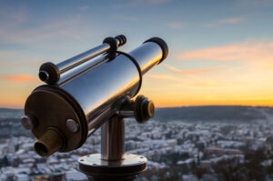 telescope in snow
