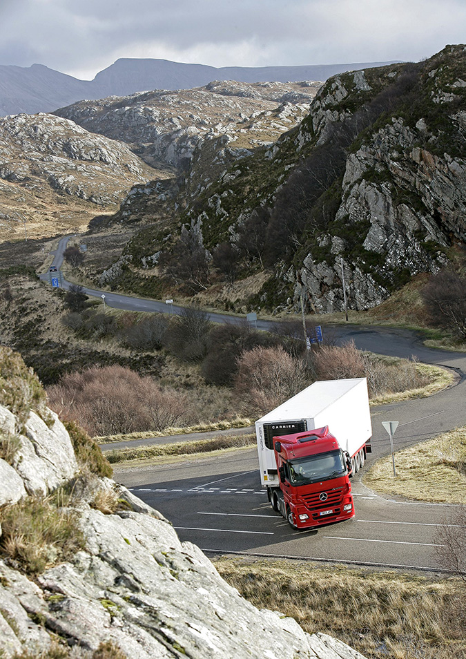 Lorry driving through Scotland