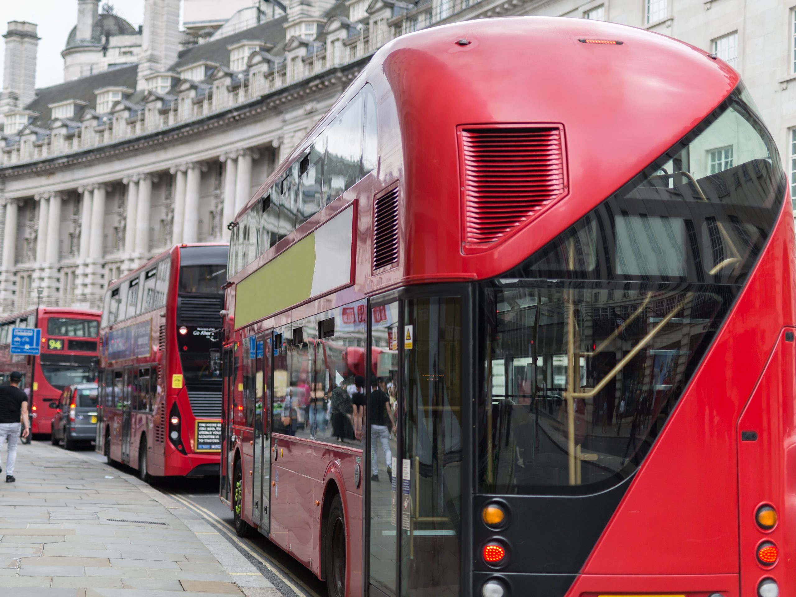 red buses in Regeant Street, London
