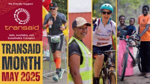 People participating in a Transaid transport fundraising.