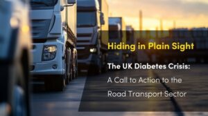 Cover of Hiding in Plain Sight – The UK Diabetes Crisis report on diabetes risk in the road transport sector.