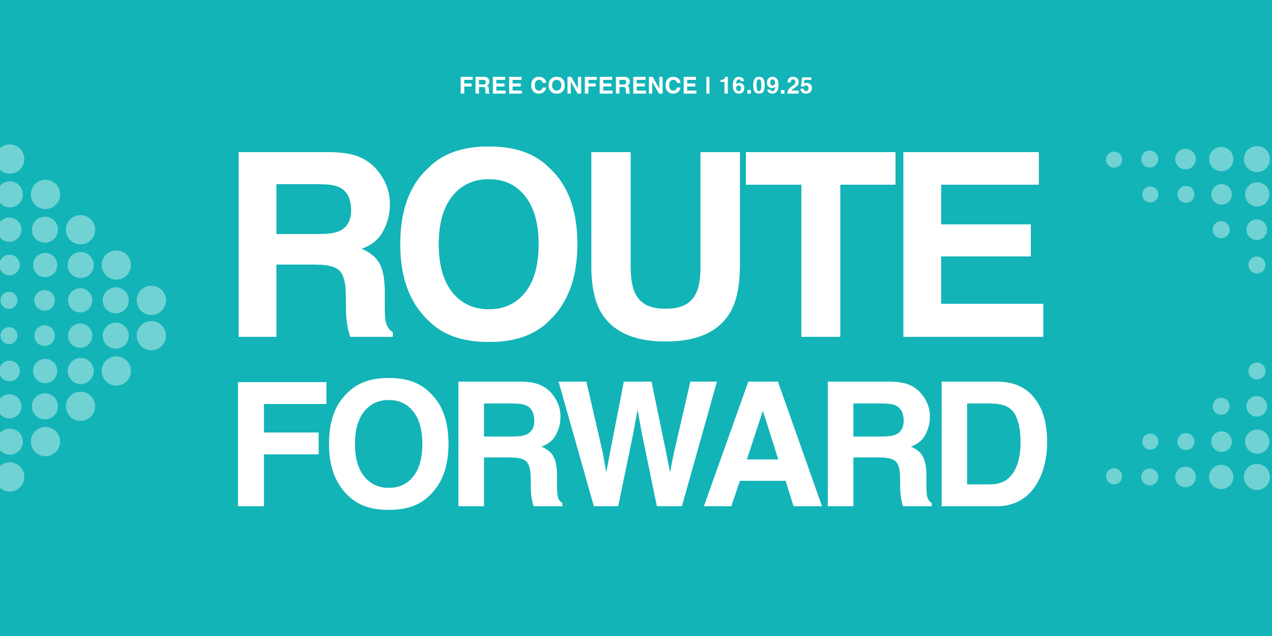 Route Forward conference banner: Future of the UK bus and coach sector, 16 September 2025, Leeds