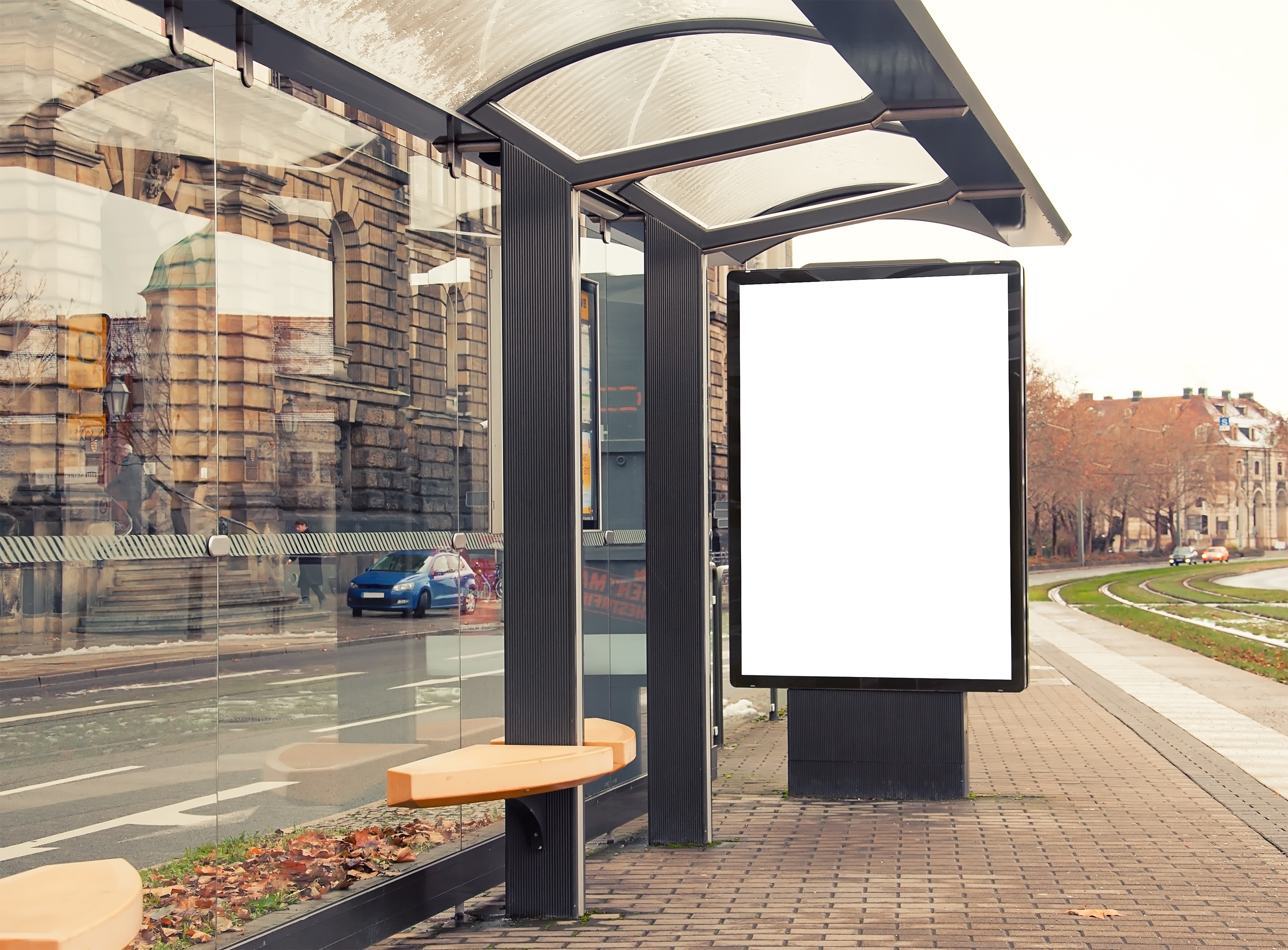 A bus stop as the South Wales region prepares for franchised services under Transport for Wales.
