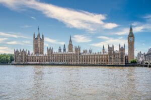 UK Houses of Parliament on the River Thames in London